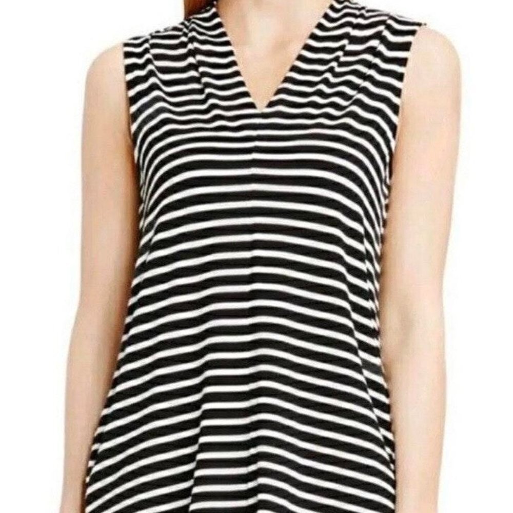 NWT Vince Camuto Striped V-Neck Sleeveless Top